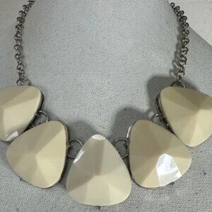 Chunky Cream and Silver Statement Necklace